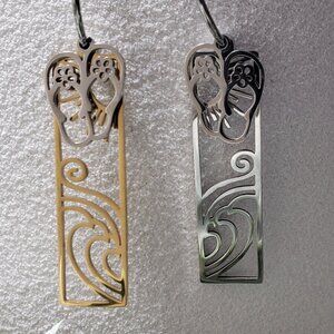 Stainless steel Hypoallergenic Beach scene hoop earrings 12mm/15mm/20mm